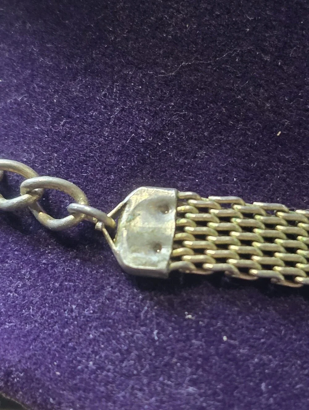 Vintage Attributed Juliana D&E Studio Girl Mesh Choker Green Cabochon 18